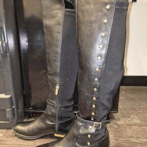 Vince Camuto Pelda Black leather Riding Boots 7M